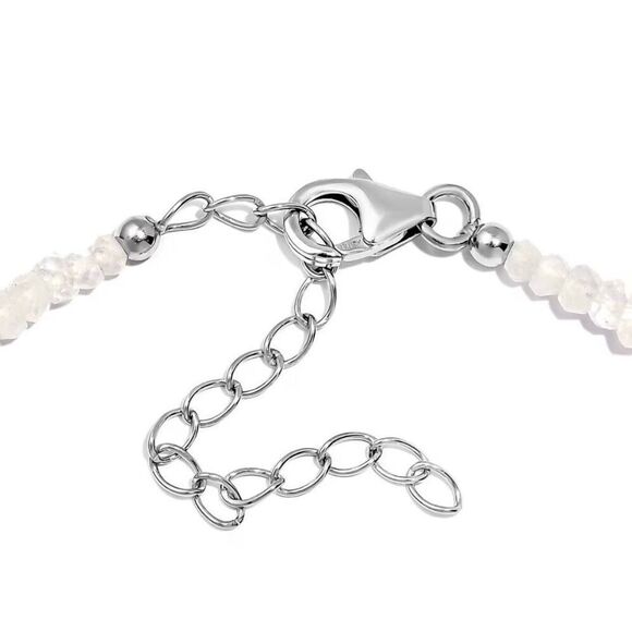 Rainbow Moonstone 15.00 ctw Bracelet Adjustable Platinum Over Sterling Silver - Picture 4 of 5